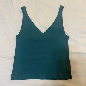 Free Press Teal Fitted Tank Top